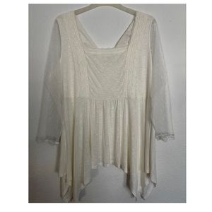 American Rag Cie Top 1X  Rayon Shirt Blouse Beige.